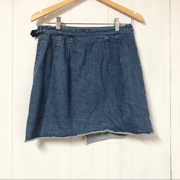 Club Monaco Denim Wrap Skirt Size 4 - Picture 5 of 8